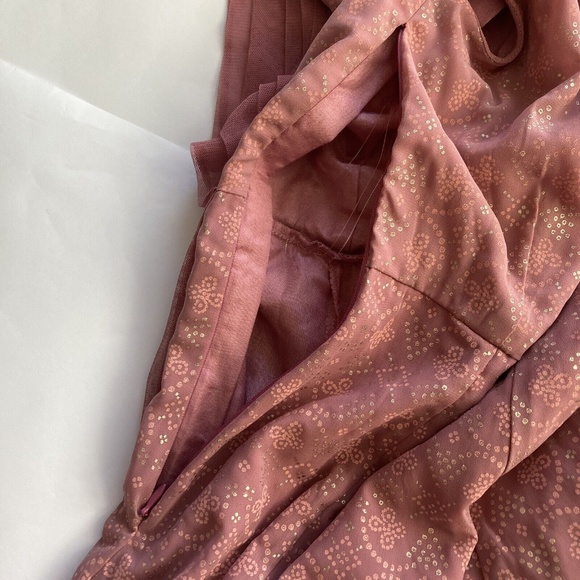 Ridhi Mehra Indya Dress Women's Small Rose Pink Patterned Short Sleeve - Picture 13 of 16